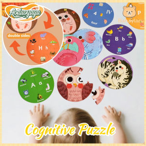 Aoduoyaya 36pcs Cognitive Matching Puzzle Large Size Double-Sided Circular Flat Puzzle Early Educational Toy