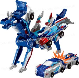 2-in-1 Magnetic Transforming Dinosaur Car Toy for Kids Collision Deformation Robot Dragon Toy