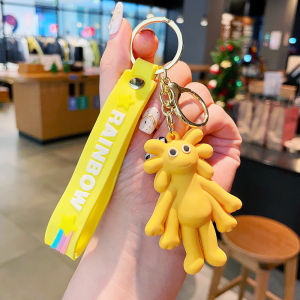 Fashion Anime Roblox Rainbow Friends Keychains Silicone Multiple Roles Model Toys Bag Pendant Decoration