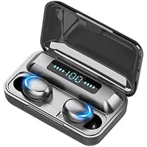 Promo TWS Headset Bluetooth f9 v.5 f9-5 Earphone Stereo Digital Display Wireless Headset 2in1 with Powebank 3500mah