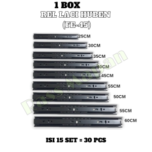 1 BOX Rel Laci Full Extenxion Double 2x Tarik Ball Bearing Huben FE 45mm Uk 60cm