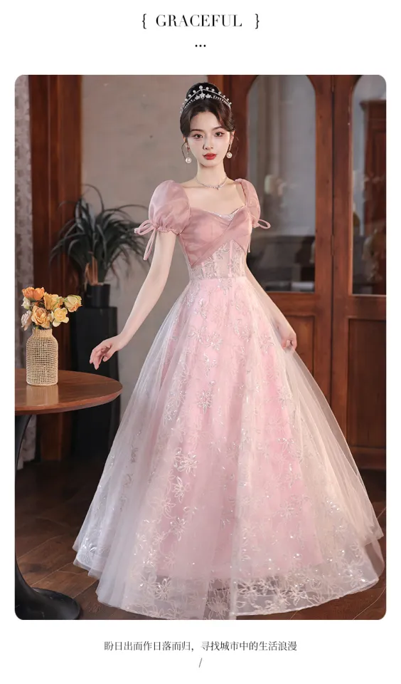 EAGLELY 2025 New Evening Dress Pink Noble Temperament Female Host