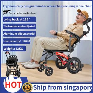 KANBEIO Ergonomic reclining wheelchair- can recline 135 ° | Wheelchair with headrest | Folding reclining wheelchair