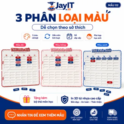 Thời Khóa Biểu 3D Lắp Ghép Môn Học Cho Học Sinh Bảng Thời Khóa Biểu Tháo Rời Cấp 1 2 3 3 Màu