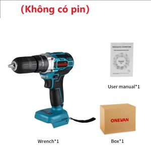 ONEVAN Máy Khoan Búa Không Chổi Than 13Mm 1000W 450N.M Máy Khoan Tác Động Máy Vặn Vít Điện Không Dây 25 + 3 Mô-men Xoắn 3 Chức Năng Dụng Cụ Điện Cho Makita Pin 18V