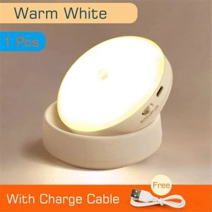【SG Local Stock】Motion Sensor Night Light USB Rechargeable LED Lamp for Bedroom Wardrobe & Hallway