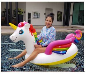 แพยางเป่าลม ยูนิคอร์นมีปีกสีรุ้ง 200x140Cm งานกล่อง A0760