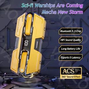🎧【Readystock】 + FREE Shipping 🎧GM20 Mecha Warships Game Headset Bluetooth 5.3 HIFI Stereo Wireless Headphone Earphone With HD Mic Sports Noise Reduction Earbuds