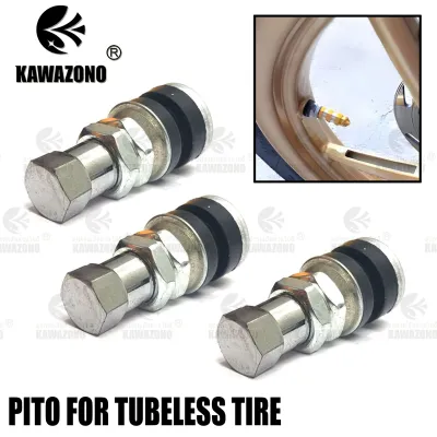 [SIMILAR STAINLESS]TUBELESS TIRE ALLOY PITO STRAIGHT DESIGN W/TIRE VALVE CAP FOR MOTORCYCLE CAR BIKE