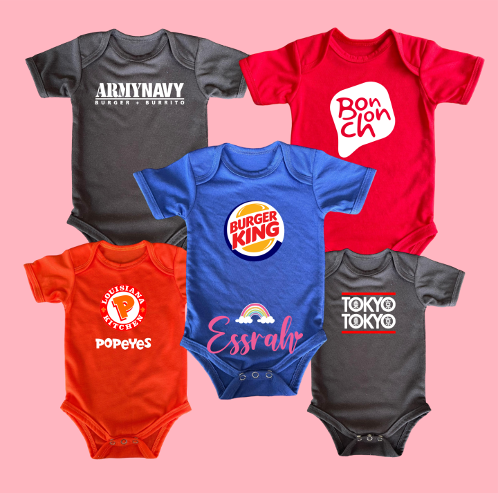 Fast food logo baby onesies Unisex Short Sleeve Onesies