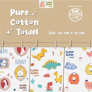 Kuma Kuma Pure Cotton Towel Handuk Bayi / Handuk Kuma Kuma 100 cm x 50 cm