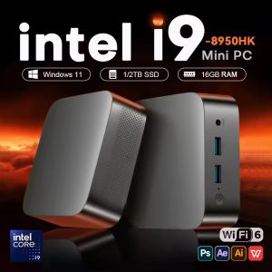Portable WiFi 6 Mini PC Windows 11 Intel Core i9 8950HK Desktop Pc Gaming Computer 16GB DDR4 1TB 2TB SSD Pc Gamer