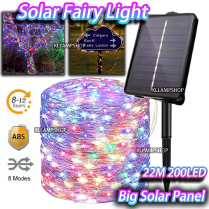 Colorful 200LED Solar fairy lights 22M Waterproof Solar light string Auto On/Off Lampu Hiasan hari raya decoration 8 modes Solar led light strip