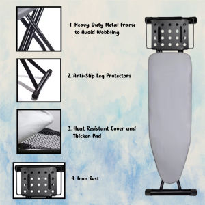 5 Star Hotel Folding Ironing Board Household Iron Board Adjustable Height Sturdy Legs / Papan Seterika