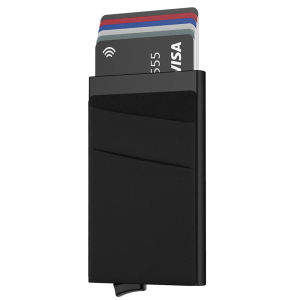 Rfid Credit Card Wallet With Elasticity Back Pouch Slim Pop Up Bank Metal Case Protector Aluminum ID Card Holder Pocket