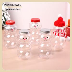 [COD] 500ML Christmas Snowman Water Bottles Milk Tea Bottles Coffee Juice Portable Drinking Bottle For Milk Tea Shop Home Juice Cup