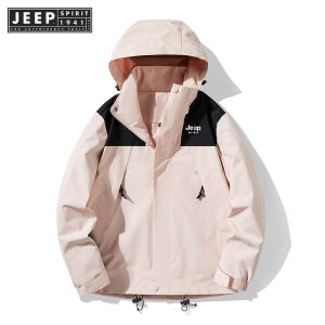 Jeep Spirit 1941 Estd แจ็คเก็ตผู้ชายขนาดใหญ่สำหรับทุกเพศเสื้อโค้ทระบายอากาศได้ดีบางแจ็คเก็ตมีฮู้ดชุดว่ายปีนเขากลางแจ้งกันลมและกันน้ำ