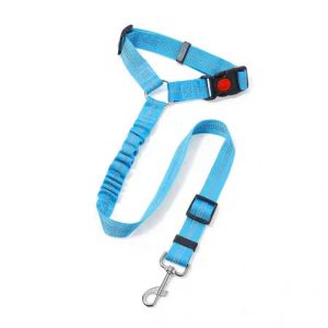 2026 Hot Sale [ Shipped from China ] Pet car safety belt dog leash with elastic retractable ring reflective strips nylon dog leash pet supplies B3