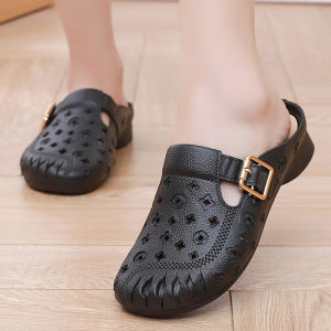 [Free Shipping] Hollow-Out Toe-Cap Slippers For Women Suitable For Outdoor Wear In Summer Casual And Fashionable Non-Slip Stylish And Perfect For Beach Vacations