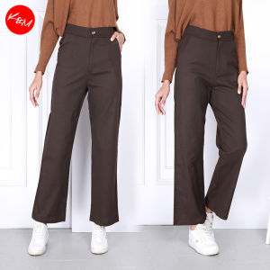 KM Women Teneesa L-XL Straight Cut Ready Stock Strong Elastic High Rise Work Casual Long Pants Seluar Panjang [P22084]