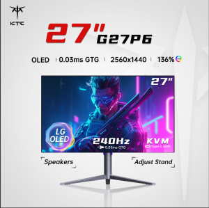 KTC 27" WQHD OLED 240Hz Gaming Monitor Built-in Speakers Free/G Sync Adjustable Stand E-Sports Monitor G27P6