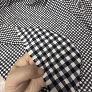 1 Mét Vải Thô Caro Dày Dặn Co Giãn 2 Chiều Trắng Xanh Navy Khổ 1m5 Hàng Công Ty (CÓ ẢNH THẬT MẪU HÃNG MẶC)