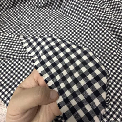 1 Mét Vải Thô Caro Dày Dặn Co Giãn 2 Chiều Trắng Xanh Navy Khổ 1m5 Hàng Công Ty (CÓ ẢNH THẬT MẪU HÃNG MẶC)