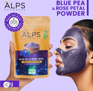 Alps Goodness 100% natural blue pea powder(50g) with rose petal powder butterfuly pea powder aparajita shankhapushpam