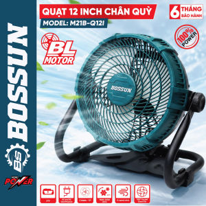 Quạt tích điện 12 INCH BOSSUN Dùng Pin Siêu Khoẻ Hoạt Động Nhiều Giờ Lõi Đồng Bộ Đầy ĐỦ Pin15cells
