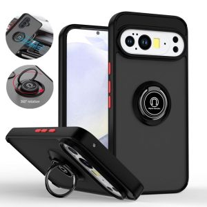 Armor Shockproof Ring Holder Phone Case For Google Pixel 6 7 8 9 10 Pro XL 7A 8A 9A Matte PC Camera Lens Protect Cover