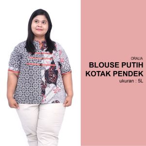 Blouse Big Size Wanita Atasan Batik Lengkap S-M-L-XL-XXL-3L-4L-5L Model Blus Jumbo Seragam Batik / Blus Pendek Big Size Formal / Atasan Kerja Wanita Jumbo Kantor / Blouse Jumbo Formal