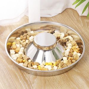 Stainless Steel Tempat Makan Bulat Anti Sedak Slow Eat Untuk Anjing Dan Kucing