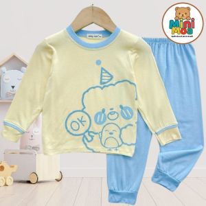 Bộ Dài Tay Thun Lạnh MINKYMOM In Hình Thú Kute Cho Bé Trai Bé Gái TD-IN131