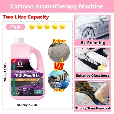 【Ready Stock】2 in 1 Car Nano Car Wash Liquid Car Wash Water Wax Powerful Decontamination Special Glazing Coating Car Ext Foam Nano Snow Wash Shampoo For Car Wash Wax Sabun Kereta