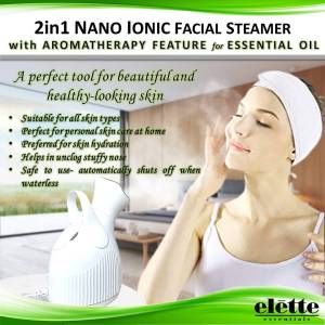 2in1 Nano Ionic Facial Steamer with Aromatherapy Feature for Essential Oils FREE Extraction Kit