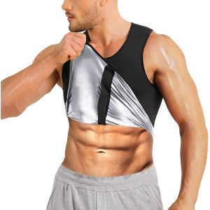 Men Body Shaper Elastic Sweat Sauna Waist Trainer Vest Zipper Workout Shapewear Thermo Gym Abdomen Fat Burner Corset