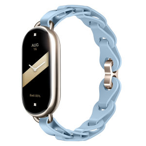Rubber Strap for Xiaomi Mi Band 9 Stainless Steel Buckle Bracelet Miband 9 NFC Mi Band 8 Fashion Lady Style Replacement Silicone miband 8 band9 Wristband