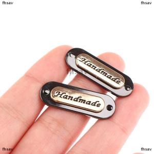 [COD] fhsav 2pcs handmade ป้ายโลหะแท็กรูปไข่สำหรับเสื้อผ้ากางเกงยีนส์กระเป๋า DIY งานฝีมือ