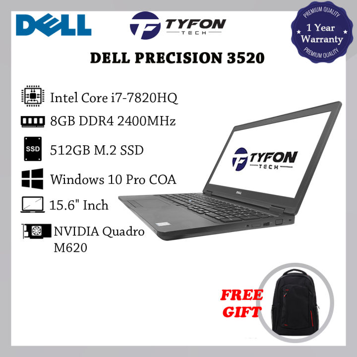 Dell Precision 3520 i77820HQ 16GB DDR4 RAM 512GB SSD Nvidia Quadro
