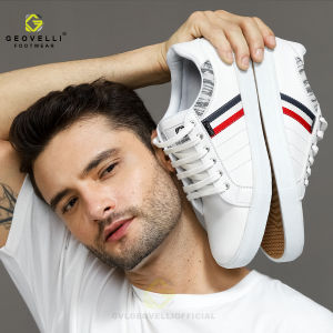 Gvl Geovelli Original - Sepatu Sneakers Pria Putih Sol Klasik List Webbing Francis Authentic Sepatu Distro Bandung Sepatu Pria