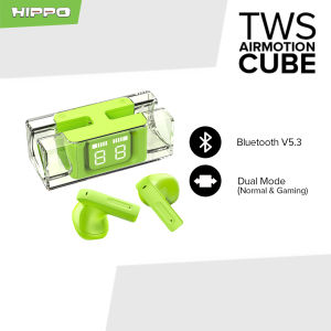 Hippo TWS Airmotion Cube Bluetooth 5.3 True Wireless Stereo HiFi Sound Volume Control With Earbuds