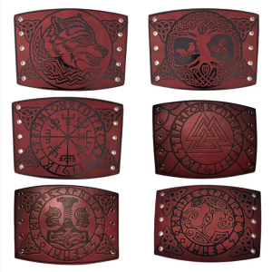 Vintage Middle Ages Wristband Wide Bracer Lace Up Arm Armor Cuff Gauntlet PU Wrist Protector for ComicCon Photoshoots