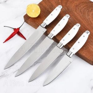 Pisau Dapur 5-7 Inch Stainless Steel Kitchen Knife Super Tajam Fruit Knife Gagang Putih