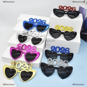 [COD] Millennium 2026 Number Eyeglasses 2026 Happy New Year Glasses Glitter Sunglasses Cosplay Prop Xmas Party Decoration Funny Glasses
