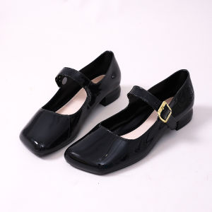 【BB】Black Shoes for Ladies Wedge Work Office Black Shoes Comfortable Outwear Student Black Walking Shoes #2601