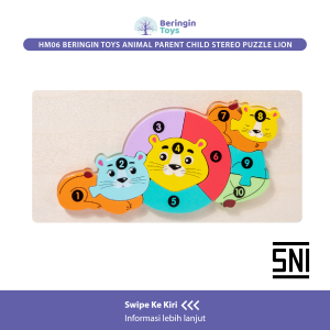 Beringin Toys - Animal Parent Child Wooden Puzzle Kayu Hewan 3D / Puzle Montessori Mainan Edukasi Pazel Anak