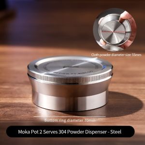 BINCOO Stainless Steel Distribution Tool for Moka Pot Coffee Powder Tamper Moka Pot Accessories Compatible 2Cups