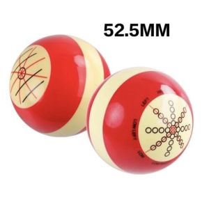 P 52.5/57.2mm Standard Training Cue Ball Billiard Ball Resin Material Red + White Double-Sided Ball Practice 10064
