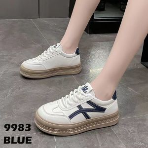 NEW ARRIVAL!! - (J) (COD) Sepatu Sneakers Kulit Wanita Import W9983 Sepatu Wanita Kulit Import Sneaker Kulit Kasual Wanita Kekinian Import (+Box)