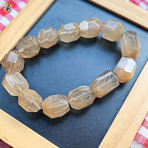 Collection Grade Faceted Free Form Silver Rutile Bracelet